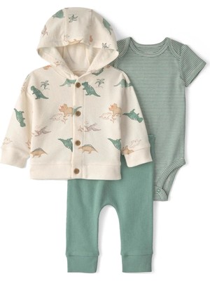 Layette Erkek Bebek 3'lü Hırkalı Set CTR-1V420510