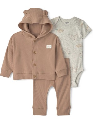 Layette Erkek Bebek 3'lü Hırkalı Set CTR-1V420710