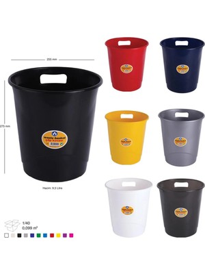 Ark 1050 Plastik Çöp Kovasi 255X275 9,5 Litre Karışık Renk