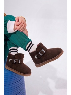 Albishoes Unisex Kız Erkek Çocuk Bebek Cırtlı Ev Botu Ev Ayakkabı Panduf Mini Bot Kreş Okul Günlük