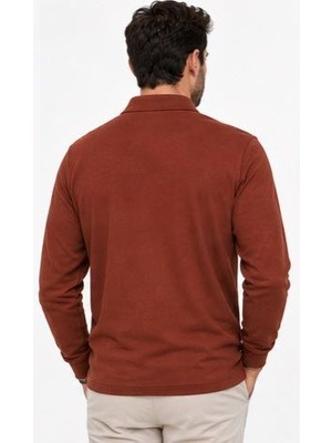 Lacoste  Polo  Çıtçıt Kapama  Dar Kesim  Kiremit  Uzun Kol
