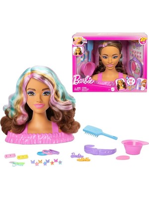 Mercan Terlik Çanta JFG82 Barbie Saç Tasarımı Büstü - Kahverengi Saçlı