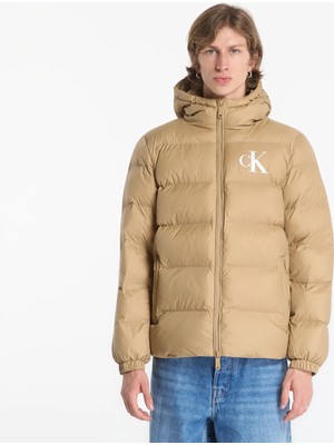 Calvin Klein Calvın Kleın Erkek Marka Logolu Günlük Kullanıma Uygun Bej Mont LV04RG513G 10J