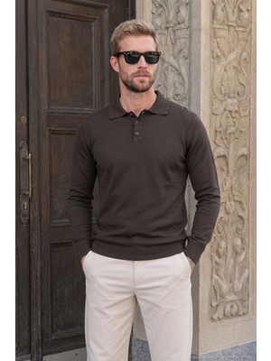 Buratti Pamuklu Regular Fit Düğmeli Uzun Kollu Polo Erkek Polo 7024733