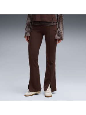 Puma Kadın / Kız Kahverengi Puma Her Rib Flared Leggings Kahverengi Kadın Tayt