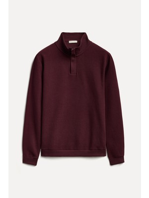 Mudo Erkek Mürdüm Dik Yaka Sweatshirt
