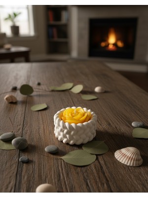 Ferdali Tealight Örgü Desenli Hediyelik Mumluk [kına Söz Nişan]hediyelik
