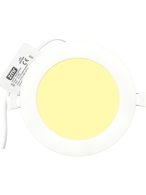 ZMR 9W Sıvaaltı Panel LED Armatür 6500K Beyaz 765 Lümen Yuvarlak LED Panel Tavan Aydınlatma