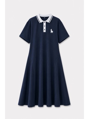 HANIQA Polo Yaka Kloş Elbise