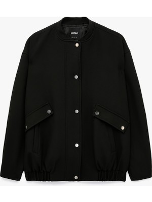 Koton Cepli Kolej Yaka Uzun Kollu Oversize Bomber Ceket
