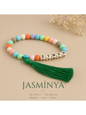Jasminya Isme Özel  Püsküllü Renkli Boncuklu 33 Lü Çocuk Tesbihi