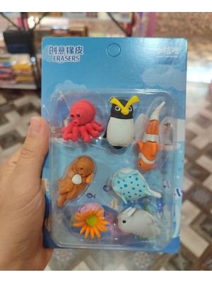Senacacollection Deniz Canlıları Ithal Paketli Silgi Seti