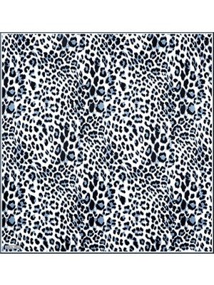 Bursa İpek Indigo Leopar Desen Ipek Mendil