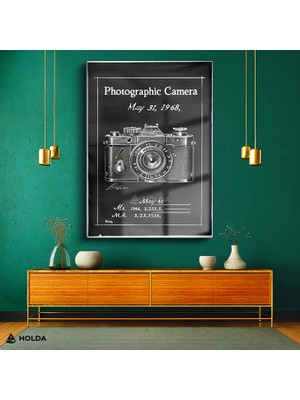 Holda Props Cam Tablo Fotoğraf Makinesi Patent Tasarım Tablo Duvar Dekorasyonu