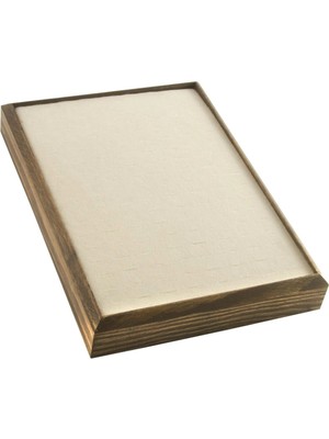 Bijuteri Net Ahşap Anfora Kumaş Piercing Küpelik 18*24 cm - Sütlü Kahve
