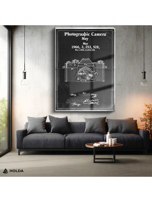 Holda Props Cam Tablo Fotoğraf Makinesi Patent Dekoratif Tasarım Tablosu Duvar Dekorasyonu