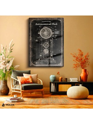 Holda Props Cam Tablo Astronomik Saat Çizimi Bilim Tablosu Duvar Dekorasyonu