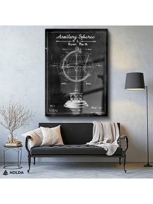 Holda Props Cam Tablo Astronomi Küresi Bilimsel Tablo Duvar Dekorasyonu