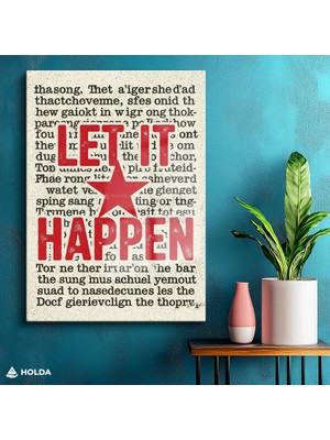 Holda Props Cam Tablo Let It Happen Tipografi Yazı Tablosu Duvar Dekorasyonu