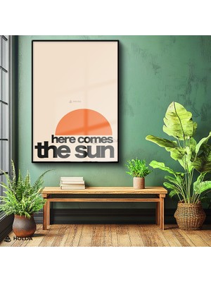 Holda Props Cam Tablo Here Comes The Sun Tipografi Tablo Duvar Dekorasyonu