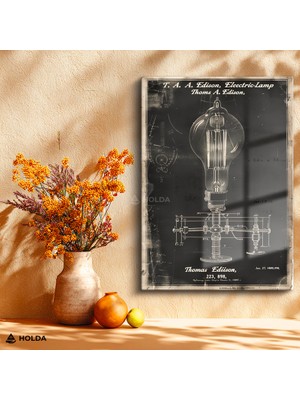 Holda Props Cam Tablo Ampul Patent Tasarım Tablosu Duvar Dekorasyonu
