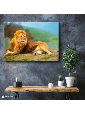 Holda Props Cam Tablo Aslan Hayvan Figürlü Tablo Duvar Dekorasyonu