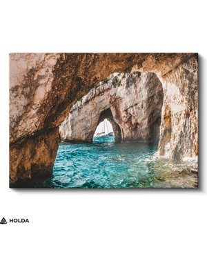 Holda Props Cam Tablo Deniz Mağarası Manzara Tablosu Duvar Dekorasyonu
