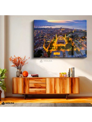 Holda Props Cam Tablo Istanbul Şehir Manzarası Mimari Tablo Duvar Dekorasyonu