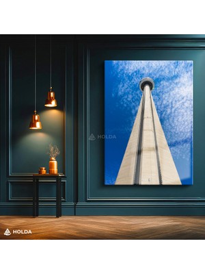 Holda Props Cam Tablo Cn Tower Şehir Mimari Tablo Duvar Dekorasyonu