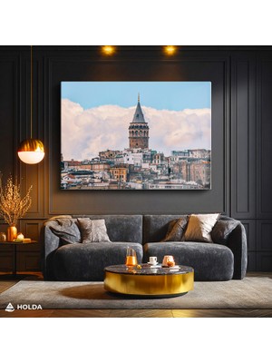 Holda Props Cam Tablo Galata Kulesi Şehir Mimari Tablo Duvar Dekorasyonu
