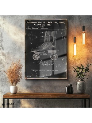 Holda Props Cam Tablo Paten Patent Çizimi Teknik Çizim Tablosu Duvar Dekorasyonu