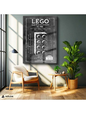Holda Props Cam Tablo LEGO Patent Tasarım Tablosu Duvar Dekorasyonu