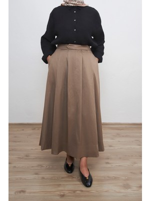 Beyruha Collection Pileli Gabardin Etek