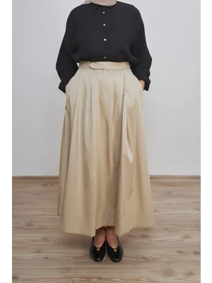 Beyruha Collection Pileli Gabardin Etek