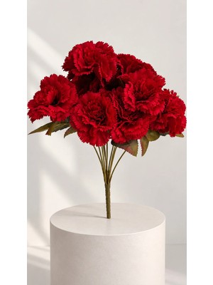 Erhan Flowers Yapay Kırmızı Karanfil 11 Dal (Saksısız)