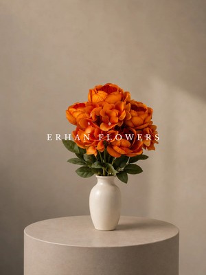 Erhan Flowers Turuncu Gül Demeti 45CM (Saksısız)