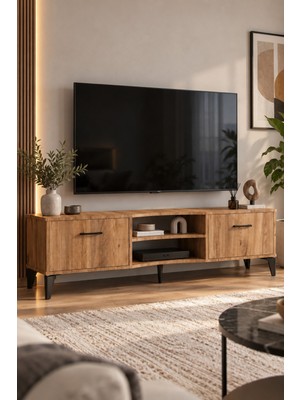 Sulorahome Suntalam Kahverengi Tv Sehpası 160X35 cm