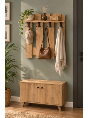 Sulorahome Country Duvar Askılığı Kahverengi 60 cm