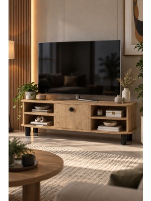 Sulorahome Bej Suntalam Tv Sehpası 136X44 cm