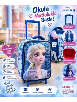 Frocx Frozen Çekçekli Anaokulu Çantası – Kız Çocuklar Için Tekerlekli Sırt Çantası, Geniş Iç Hacim ve Rahat Kullanım