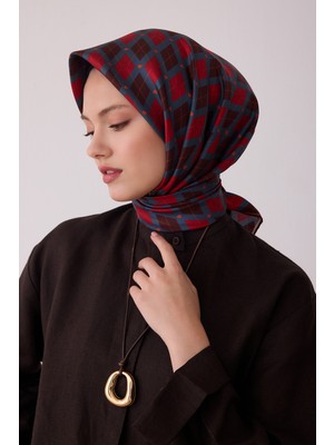 Belli Geometrik Desen %100 Twill Ipek Eşarp BE08-02
