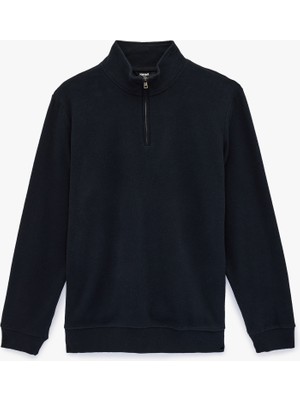 Koton Uzun Kollu Yarım Fermuarlı Sweatshirt