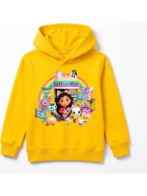 Urban Trend Store Gabby Baskılı Çocuk Premium Kışlık Hoodie Yumuşak Şardonlu Iç Yüzey