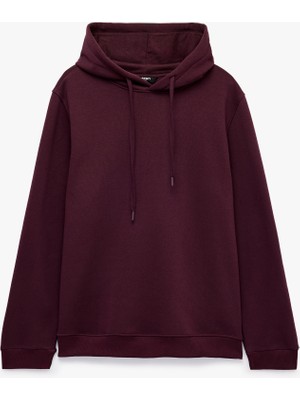 Koton Uzun Kollu Üç Iplik Şardonlu Pamuklu Kapşonlu Spor Sweatshirt