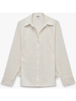 Koton Pamuklu Klasik Yaka Uzun Kollu Oversize Poplin Gömlek