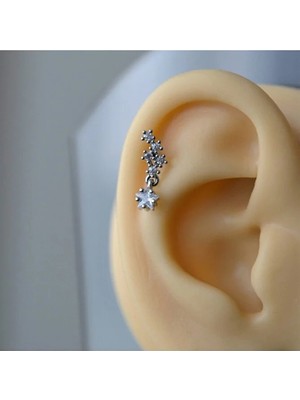 Heppii 316L Cerrahi Çelik Yıldız Sallantılı Yıldız Helix Piercing Lob Kıkırdak Tragus