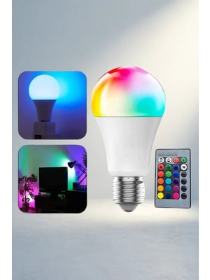 Hsc Bilişim Renk Değiştiren Akıllı LED Ampul E27 10 Watt Uzaktan Kumandalı