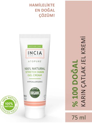 INCIA ATOPURE ® %100 Doğal Karın Çatlak Jel Kremi Çatlak Önleyici Organik Avokado Yağı Hamilelikte 75 ml