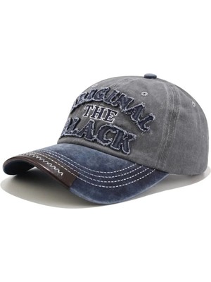 Gigi Luxe Orginal The Black Nakışlı Yıkamalı Deri Eskitme Cap Baseball Şapka Kep