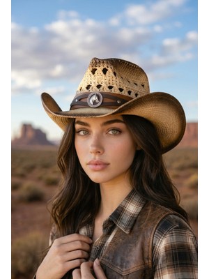 Gigi Luxe Vintage Bohem Kovboy Şapka Unisex Hasır Tasarım